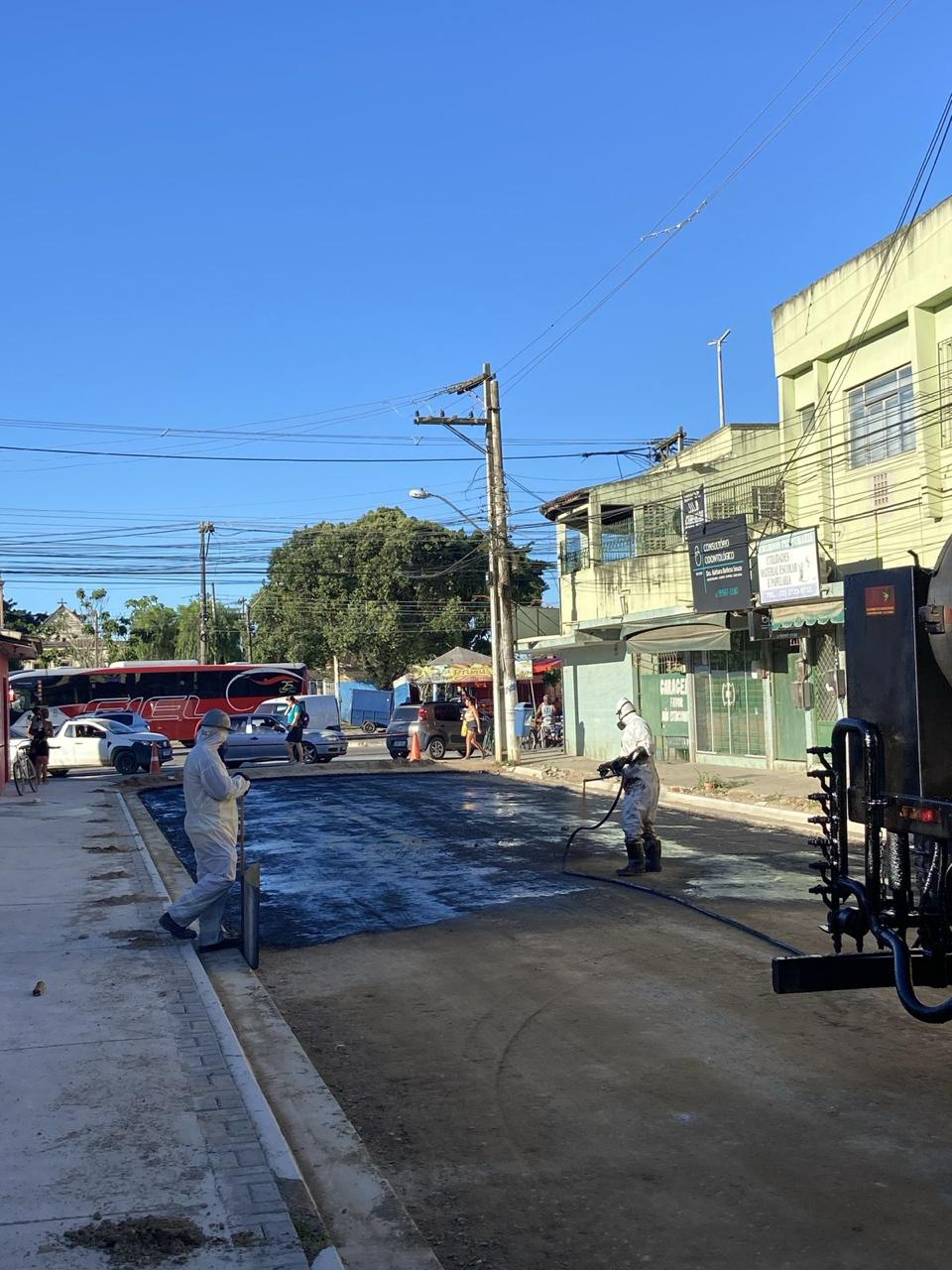 Imprimação de pista para receber pavimentação asfáltica
